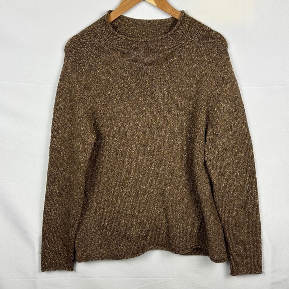 Eileen Fisher Womens 100% Merino Wool Sweater Sz M Round Neck Breathable Natural - Picture 1 of 9